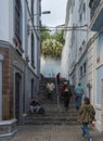 Santa Cruz de la Palma, La Palma, Canary Islands, Spain, December 30, 2019: Group of people at stairs at Santa Cruz old Royalty Free Stock Photo