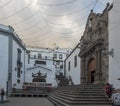 Santa Cruz de la Palma, La Palma, Canary Islands, Spain, December 30, 2019: Old baroque chuch of Iglesia El Salvador in