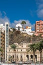 Avenida Maritima, Oficina de Correos and the church Ermita de San Telmo on La Palma, Canary Islands