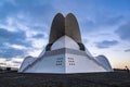 Iconic Auditorio de Tenerife auditorium at sunset.