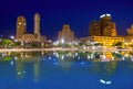 Santa Cruz de Tenerife at Plaza de Espana night Royalty Free Stock Photo