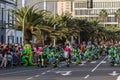 SANTA CRUZ DE TENERIFE, SPAIN - FEBRUARY 21, 2023: Coso parade - along the Avenida de Anaga, official end of Carnival. Again march