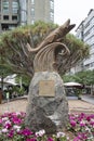 The Chicharro, a bronze sculpture representing a horse mackerel on a wave in Santa Cruz de Tenerife, Canary Islands