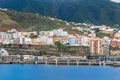 Santa Cruz harbor with the avenue Avenida los Indianos on La Palma, Canary Islands Royalty Free Stock Photo