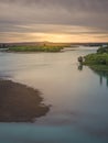 Santa Cruz river in Comandante Luis Piedrabuena, Provincia Santa Cruz, Patagonia Argentina, South America Royalty Free Stock Photo