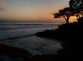 Santa Cruz Sunset dusk on surfer beach