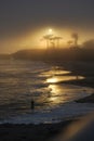 Santa Cruz Sunset in the Fog Royalty Free Stock Photo