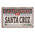 Santa Cruz vintage rusty metal sign on a white background, vector illustration Royalty Free Stock Photo