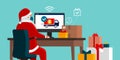 Santa delivering gifts from home using a delivery service Royalty Free Stock Photo