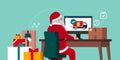Santa delivering gifts online
