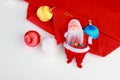 Santa dolls on a white background Royalty Free Stock Photo