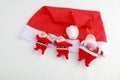 Santa dolls on a white background Royalty Free Stock Photo