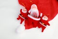 Santa dolls on a white background Royalty Free Stock Photo