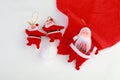 Santa dolls on a white background Royalty Free Stock Photo