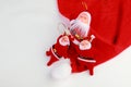 Santa dolls on a white background Royalty Free Stock Photo