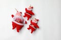 Santa dolls on a white background Royalty Free Stock Photo