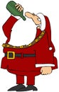 Santa Drinking Wine Royalty Free Stock Photo