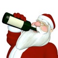 Santa Drinking Wine