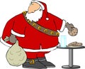 Santa eating cookies and milk