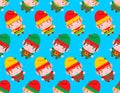 Santa elf pattern seamless. Christmas background. Xmas texture. New Year ornament Royalty Free Stock Photo