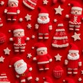 Santa elves crochet yarn design pattern wallpaper