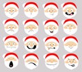 Santa Emoticon Icon Flat Design Cartoon Face Vector Royalty Free Stock Photo