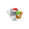 Santa empty polaroid photo frame Cartoon design having a sack of gifts