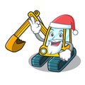 Santa excavator mascot cartoon style