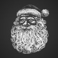 Santa face. Chalk drawing