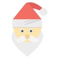 Santa Face Color Vector icon Easily modify or edit