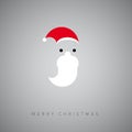 Santa face simple flat abstract symbol, Christmas card, s