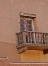 Santa Fe adobe building, with Kokopelli