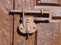 Closeup of an old door lock in New Mexico Royalty Free Stock Photo