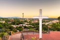 Santa Fe, New Mexico, USA downtown skyline at dusk Royalty Free Stock Photo