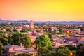 Santa Fe, New Mexico, USA at Dusk Royalty Free Stock Photo