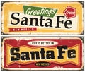 Santa Fe New Mexico vintage metal signs set