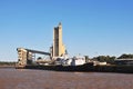 Santa Fe province. Argentina, very nice port of container ships and cereals, on the Parana river by day