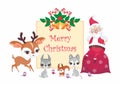 Santa and forest animals