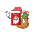 Santa with gift emergency exit door with cartoon shape Royalty Free Stock Photo