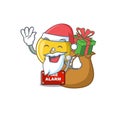 Santa with gift fire alarm in the a cartoon Royalty Free Stock Photo