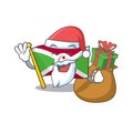 Santa with gift flag burundi Cartoon character design
