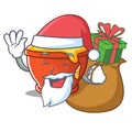 Santa with gift honey character cartoon style Royalty Free Stock Photo