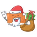 Santa with gift inari sushi isolated with the mascot