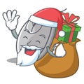 Santa with gift mouse mascot cartoon style