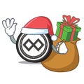 Santa with gift Tenx coin mascot cartoon