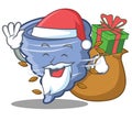 Santa with gift tornado character cartoon style