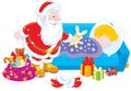 Santa with gifts for a child