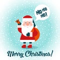 Santa with gifts. Merry Christmas! Flat design. Vector.