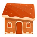 Santa gingerbread icon, cartoon style