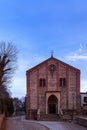 Santa Giustina church, old cathedral, historic center of Monselice, Padua, Italy europe. Night photography. Royalty Free Stock Photo